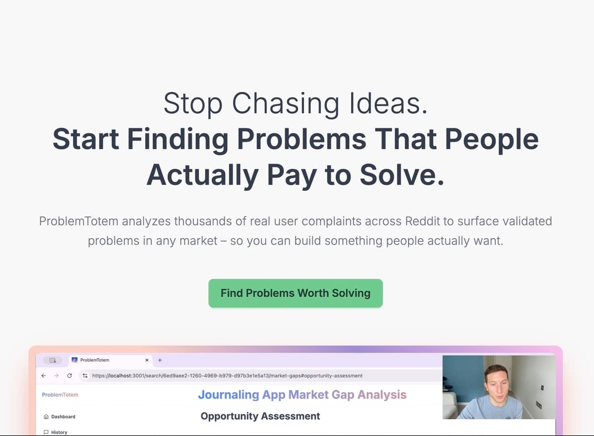 ProblemTotem landing page